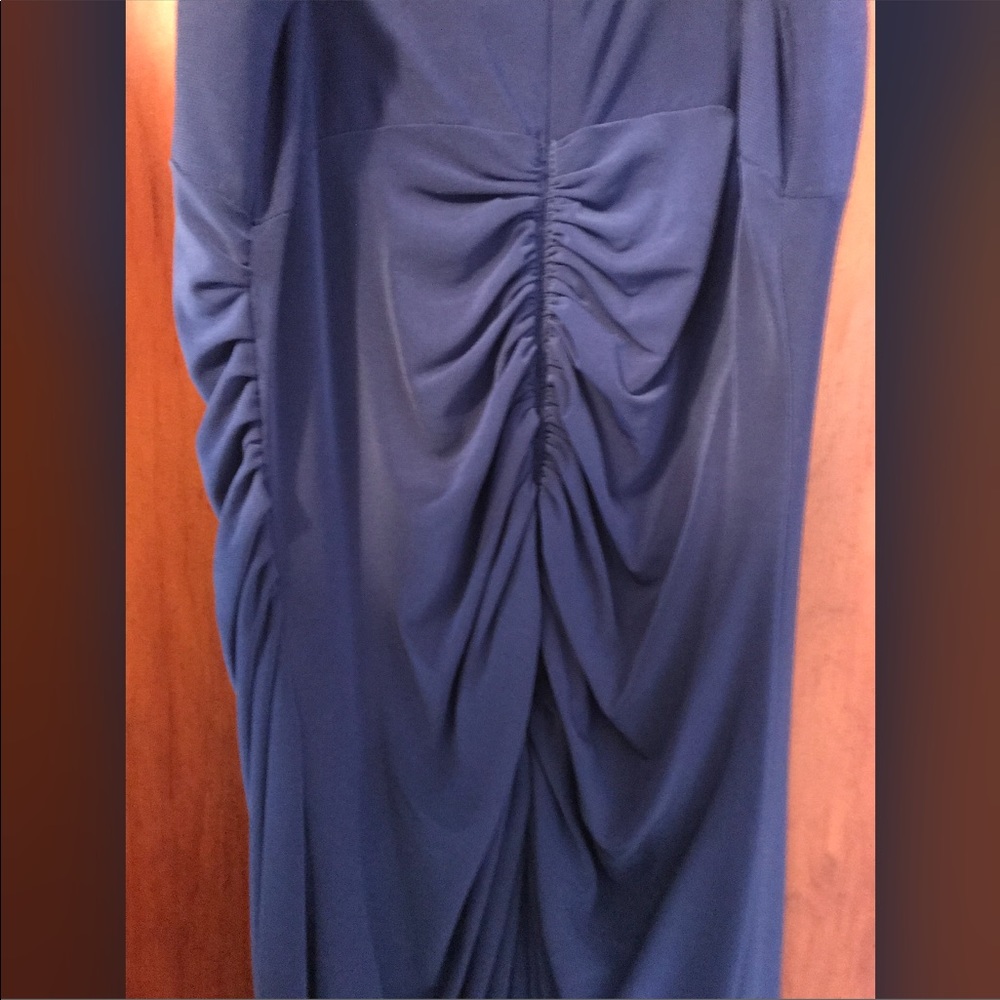 Xscape Blue with Silver Beads Formal Dress - Picture 5 of 7